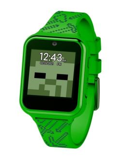 Minecraft Kid's Touch Screen Green Silicone Strap Smart Watch, 46mm x 41mm