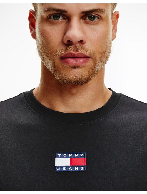 Tommy Hilfiger Tommy Jeans center flag logo long sleeve t-shirt in black