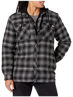 Men's Relaxed Fleece Hooded Flannel Shirt Jacket