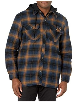 Men's Relaxed Fleece Hooded Flannel Shirt Jacket