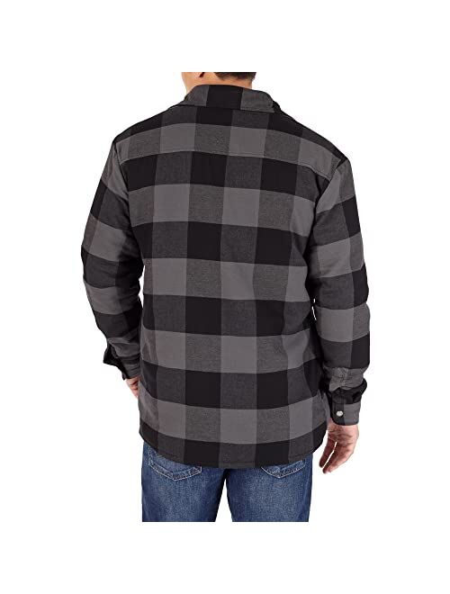 Dickies Men's Sherpa Lined Flannel Shirt Jacket with Hydroshield