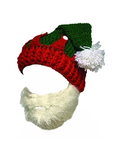 Kafeimali Unisex Christmas Winter Knitted Crochet Beanie Santa Hat Bearded Caps