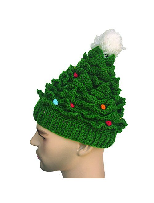 Kafeimali Unisex Christmas Winter Knitted Crochet Beanie Santa Hat Bearded Caps