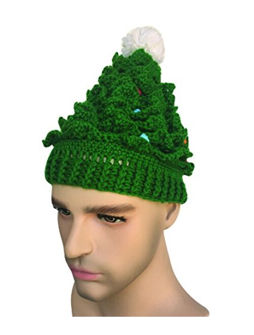 Kafeimali Unisex Christmas Winter Knitted Crochet Beanie Santa Hat Bearded Caps