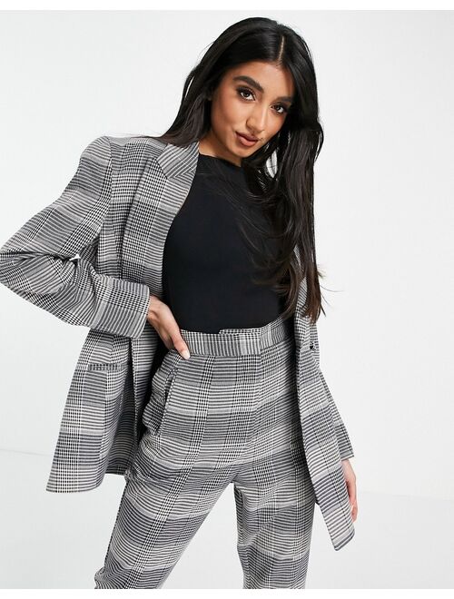 Asos Design premium moulded hip suit blazer in check