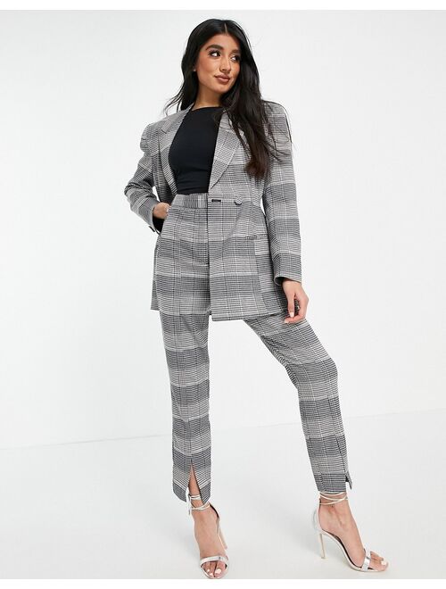 Asos Design premium moulded hip suit blazer in check