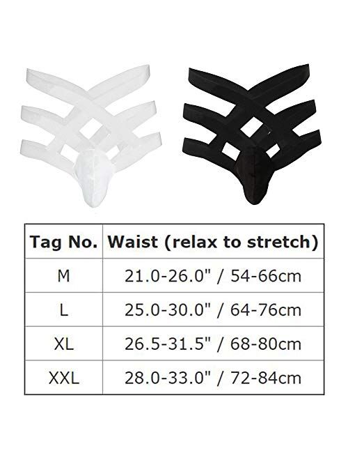 Men's Crossdressing Lingerie Sissy Panties Stretchy Hollow Out Bikini Jockstraps Briefs Underwear