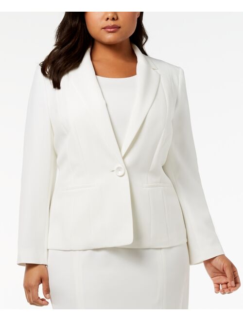 Kasper Plus Size Crepe One-Button Blazer