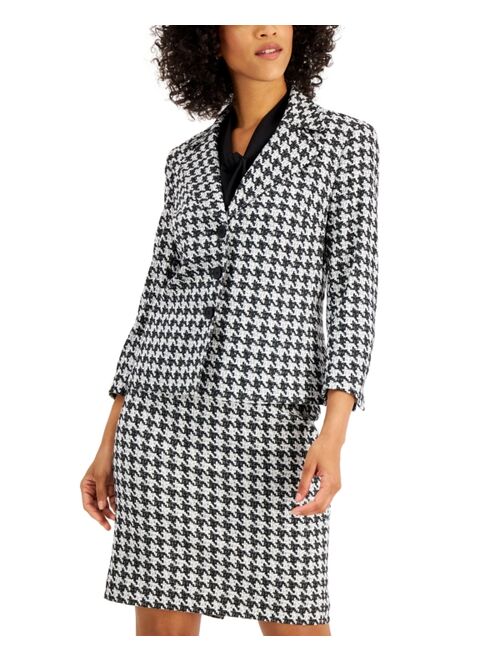 Buy Kasper 3/4-Sleeve Houndstooth-Print Blazer online | Topofstyle