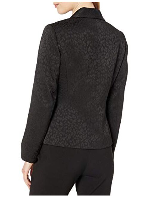 Kasper Women's Shawl Collar Strech Jacquard Fly Away Jacket