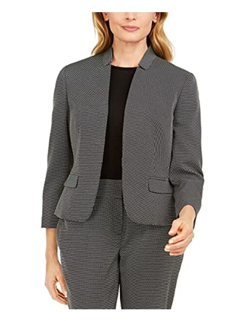 Kasper Women's 3/4 Sleeve Pin Dot Cut Out Collar Kissing Jacket