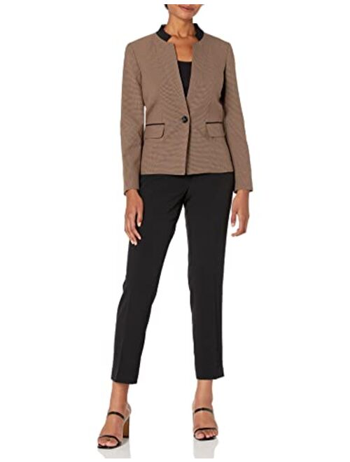 Kasper Women's Houndstooth Combo Jacket and Slim Pant