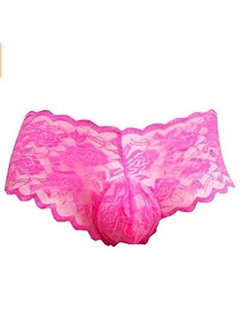 Sexy Breathable Printed lace Underwear Men's Girly Pouch Panties