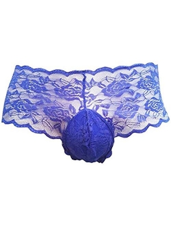 Sexy Breathable Printed lace Underwear Men's Girly Pouch Panties