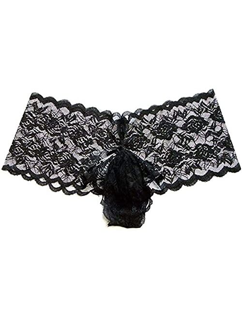 Sexy Breathable Printed lace Underwear Men's Girly Pouch Panties