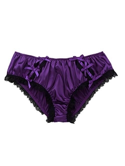 YiZYiF Men's Feminine Panties Silky Satin Lingerie Sissy Knickers Panties