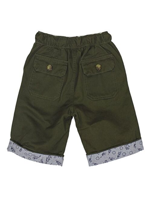 Bienzoe Boys Shorts Boy's Cotton Twill Elastic Waist Shorts