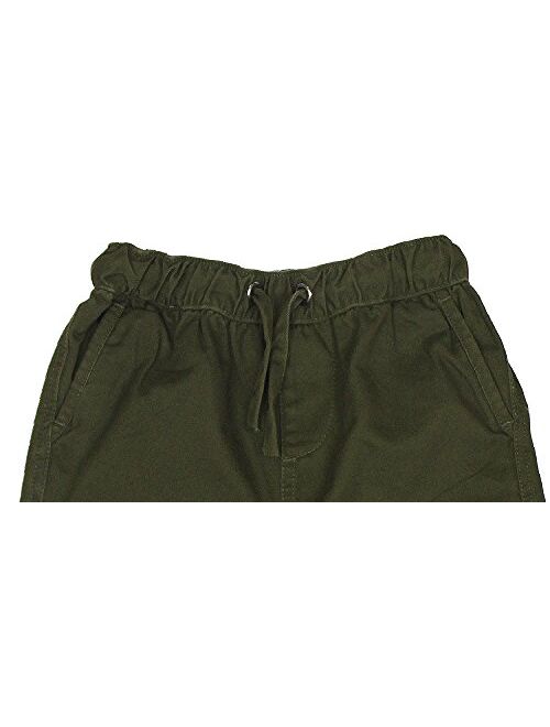 Bienzoe Boys Shorts Boy's Cotton Twill Elastic Waist Shorts