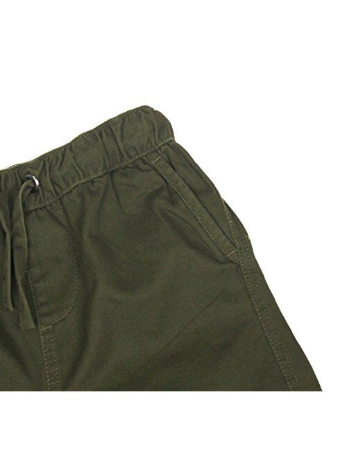 Bienzoe Boys Shorts Boy's Cotton Twill Elastic Waist Shorts