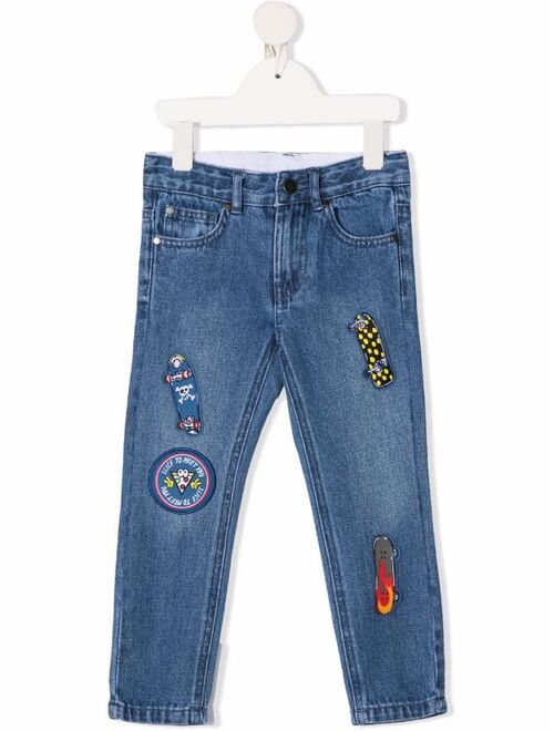 Stella McCartney multi-patch slim-fit jeans