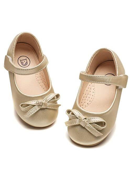 DADAWEN Girl's Toddler/Little Kid Mary Jane Dress Shoes Flats for Girl Party School Wedding