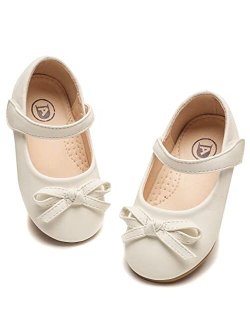 DADAWEN Girl's Toddler/Little Kid Mary Jane Dress Shoes Flats for Girl Party School Wedding