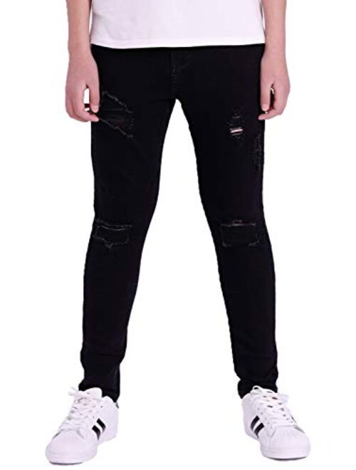 GINGTTO Boys Skinny Jeans Stretch Slim Fit Denim Pants for Kids