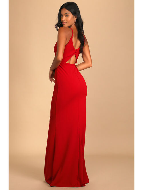 Lulus Moments Of Bliss Rust Red Backless Mermaid Maxi Dress