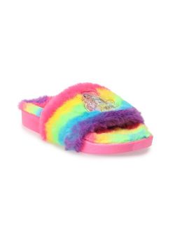 Princesses Girls' Faux-Fur Slide Slippers