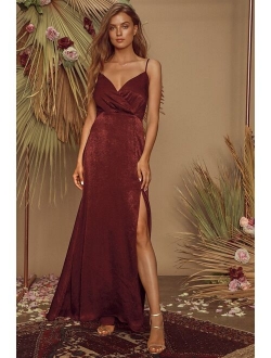 Constantine Rust Orange Satin Maxi Dress