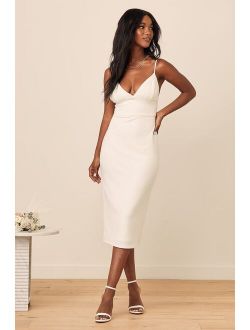 All In Favor White Midi Dress