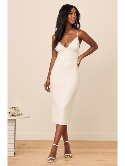 Lulus All In Favor White Midi Dress