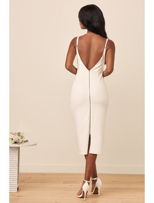 Lulus All In Favor White Midi Dress