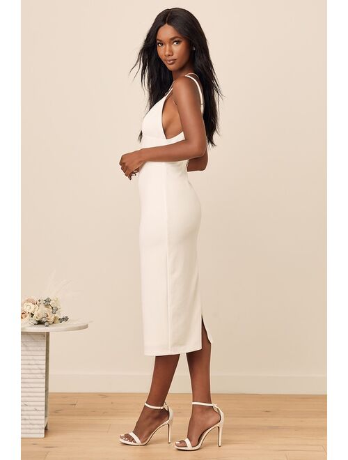 Lulus All In Favor White Midi Dress