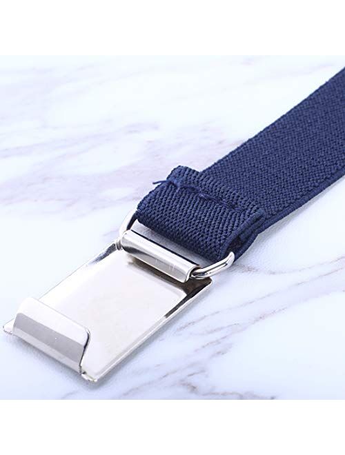 4PCS Kids Boys Elastic Buckle Belt - Adjustable Belt with Silver Square Buckle for Girls Childs By Kajeer