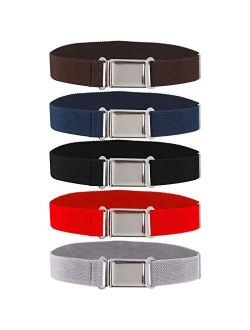 5 Pieces Kids Magnetic Belt Adjustable Fashion Belt with Magnetic Buckle for Boys and Gilrs