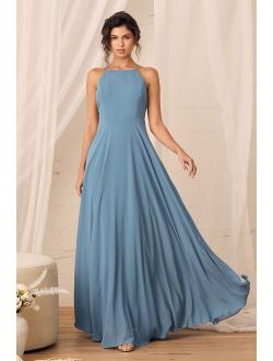 Mythical Kind of Love Slate Blue Maxi Dress