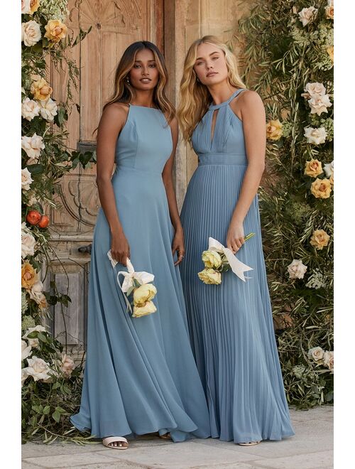 Lulus Mythical Kind of Love Slate Blue Maxi Dress