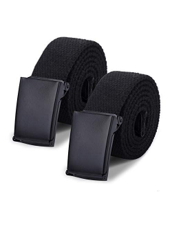 AWAYTR Boys Canvas Web Belts - 2PCS School Uniform Cotton Strap Belt Adjustable in Four Sizes Suitable for Girls