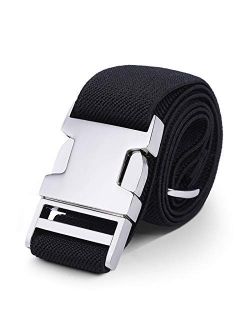 Toddler Kids Adjustable Buckle Belt - Elastic Child Silver Buckle Belts for Girls Boys by WELROG