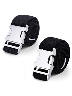 Toddler Kids Adjustable Buckle Belt - Elastic Child Silver Buckle Belts for Girls Boys by WELROG