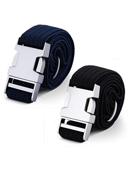 Toddler Kids Adjustable Buckle Belt - Elastic Child Silver Buckle Belts for Girls Boys by WELROG