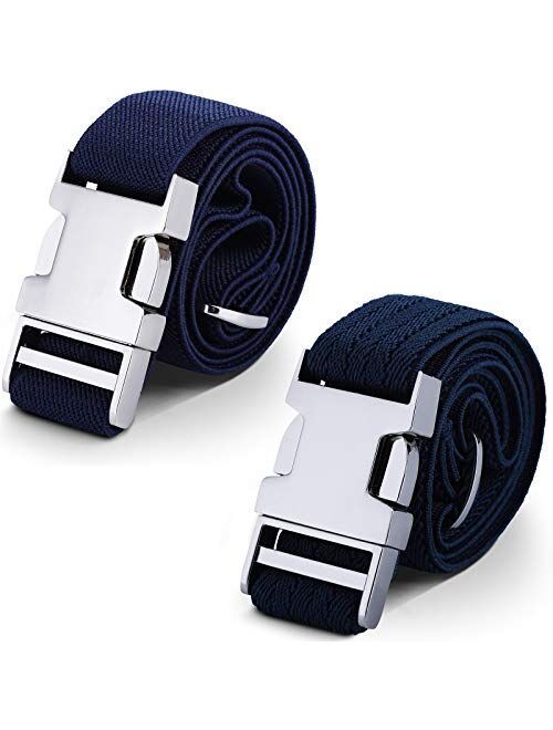 Toddler Kids Adjustable Buckle Belt - Elastic Child Silver Buckle Belts for Girls Boys by WELROG