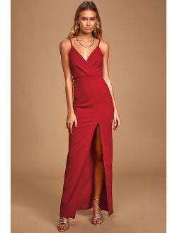 Love and Affection Red Lace Sleeveless Maxi Dress