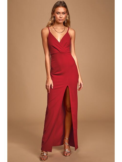 Lulus Love and Affection Red Lace Sleeveless Maxi Dress