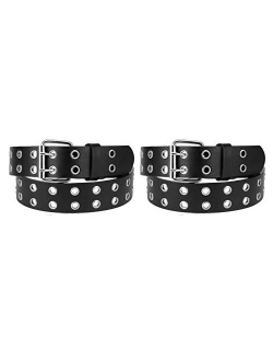 2 Pack Kids Faux Leather Two Hole Belt