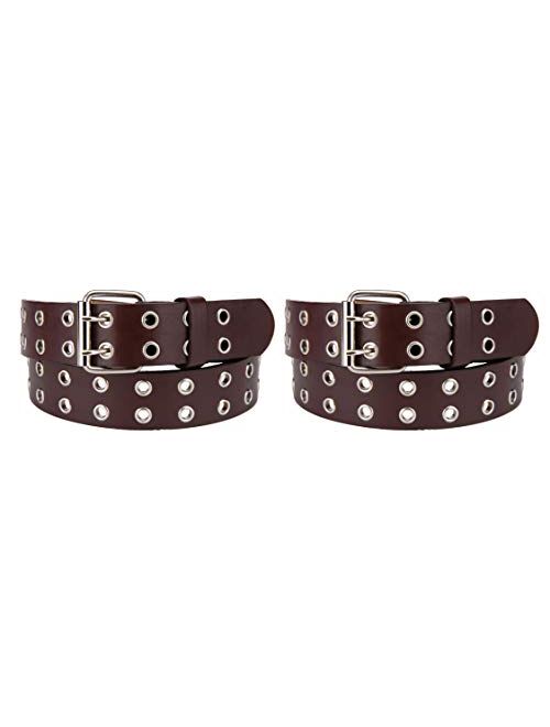 2 Pack Kids Faux Leather Two Hole Belt