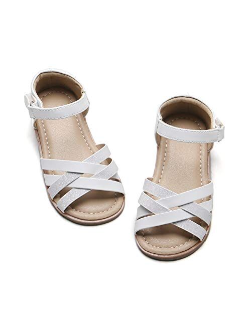 Girls Shoes Soft Rubber Princess Flat Shoes Summer Baby Girl Sandals(Toddler/Little Kid)