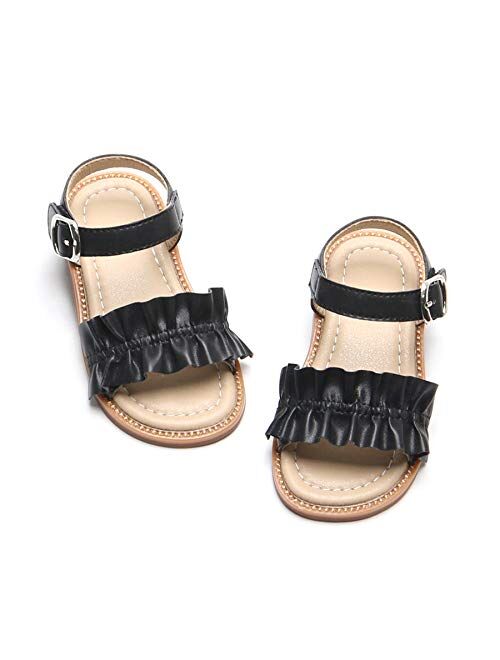 Girls Shoes Soft Rubber Princess Flat Shoes Summer Baby Girl Sandals(Toddler/Little Kid)