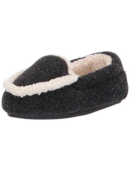 Dearfoams Kids' Hunter Felted Plaid Moccasin Slipper